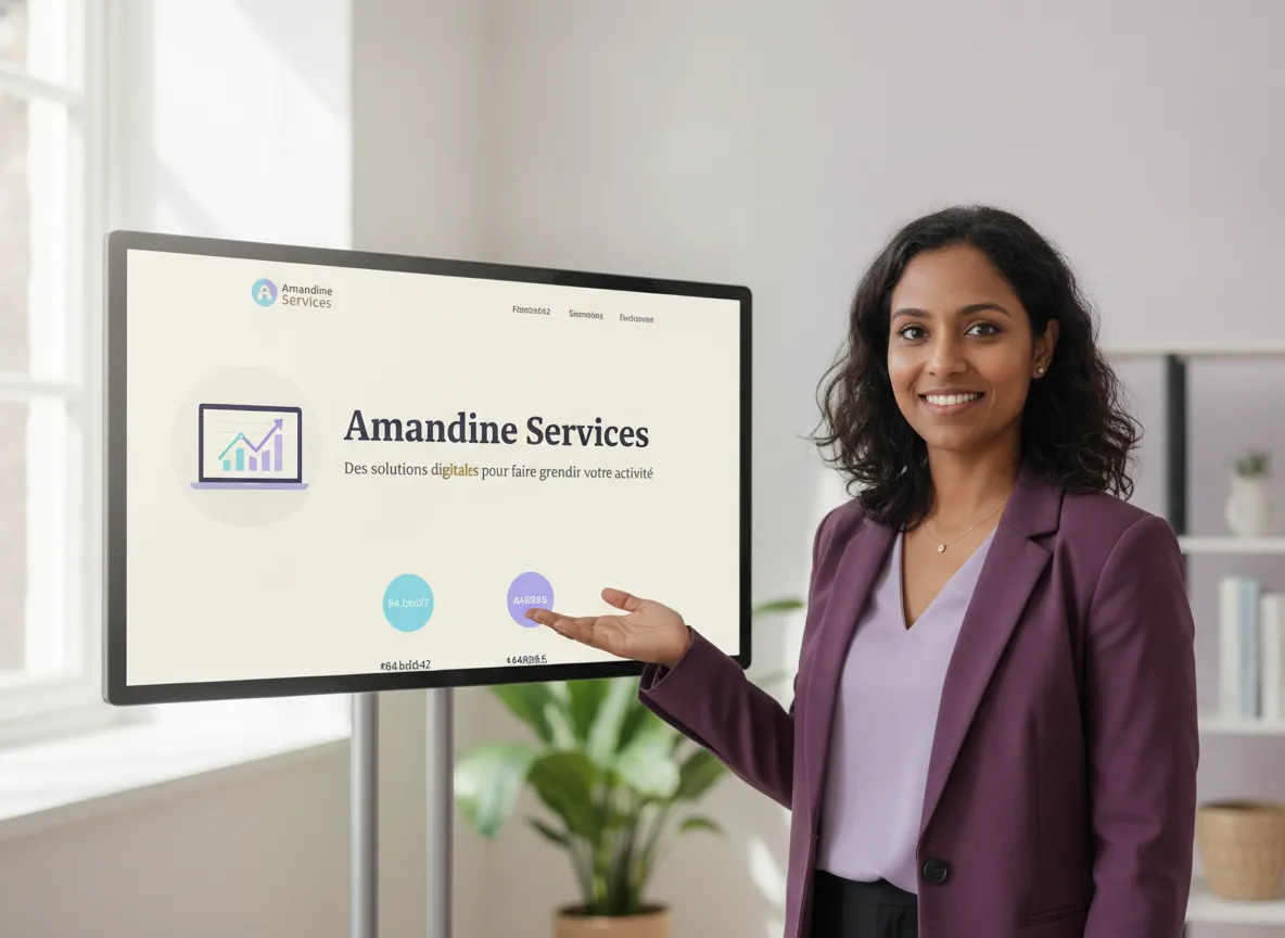Aperçu du site Amandine Services, solutions digitales pour entrepreneurs